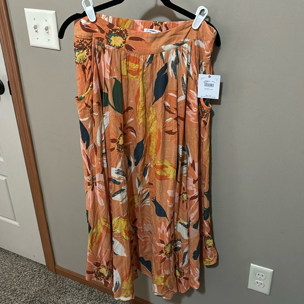 O’Neill Orange Floral Maxi Skirt